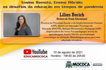 DEPARTAMENTO DE EDUCAÇÃO PROMOVE UMA LIVE COM A PROFª DRª LILIAN BACICH