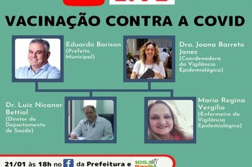 O Departamento de Saúde realizará nesta quinta-feira, 21, uma Live que será transmitida pela página do Facebook da Prefeitura às 18h00.