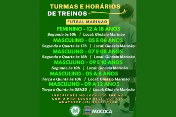 ESCOLINHAS E TURMAS DE TREINAMENTO DA SEMEQ