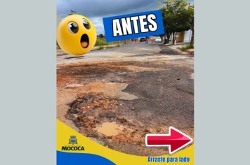 CONFIRA O ANTES E DEPOIS DA OPERAÇÃO TAPA BURACOS NO BAIRRO SANTA EMÍLIA, EM MOCOCA!