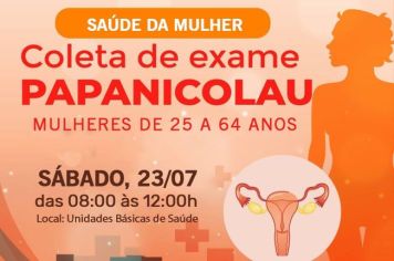 SAÚDE DA MULHER: COLETA DE EXAMES DE PAPANICOLAU ACONTECE NO SÁBADO, 23. PREVINE-SE!