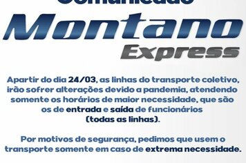>> COMUNICADO MONTANO EXPRESS