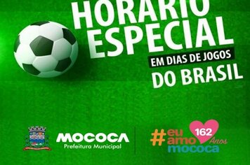 Horário de funcionamento da Prefeitura vai ser alterado durante jogos do Brasil na Copa do Mundo