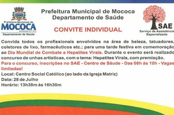 Departamento de Saúde realiza ação de prevenção as Hepatites Virais