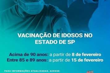 GOVERNO DO ESTADO DE SÃO PAULO INICIARÁ A VACINAÇÃO EM IDOSOS NA PRÓXIMA SEMANA.