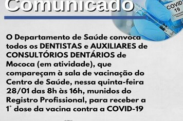 CRONOGRAMA DE VACINAÇÃO DOS PROFISSIONAIS DE SAÚDE.