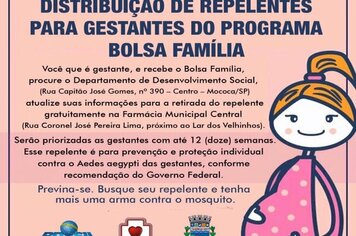 Distribuição de repelentes a gestantes já começou em Mococa