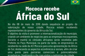 INFORMATIVO - Na próxima semana Mococa recebe representantes da África do Sul