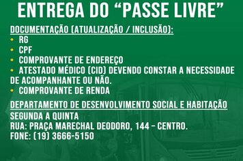 >> PASSE LIVRE DEFICIENTE