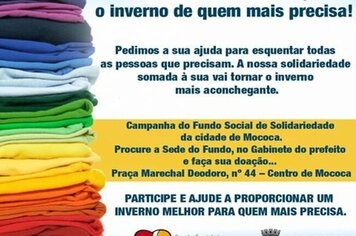 Campanha do Agasalho >>>> O Fundo Social de Solidariedade continua recebendo doações