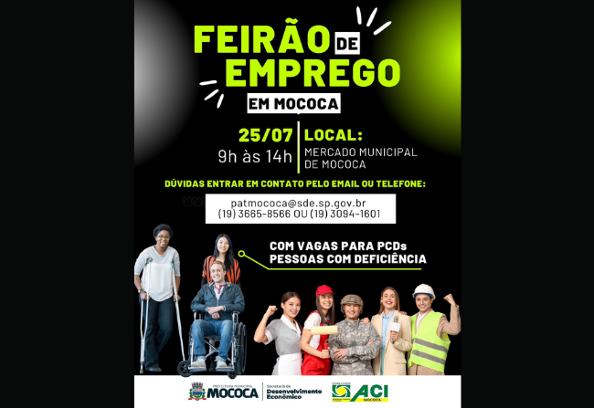 FEIRÃO DE EMPREGO EM MOCOCA!