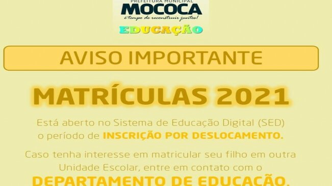 AVISO IMPORTANTE - MATRÍCULAS 2021