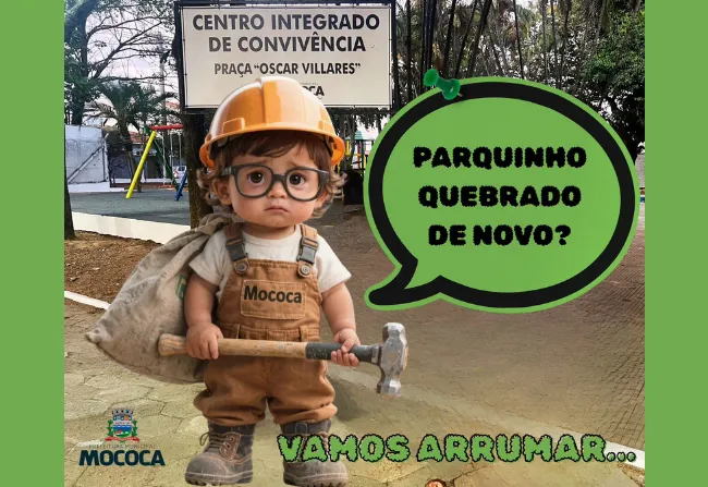PLAYGROUND DA PRAÇA OSCAR VILLARES EM MANUTENÇÃO E REFORMA