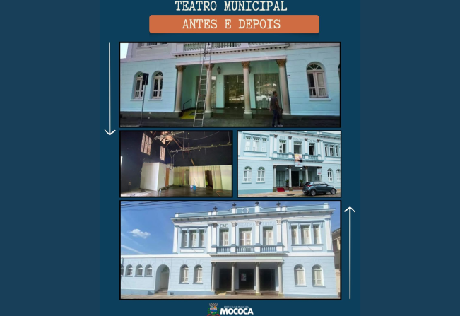 ANTES E DEPOIS DE PRÉDIOS HISTÓRICOS DE MOCOCA