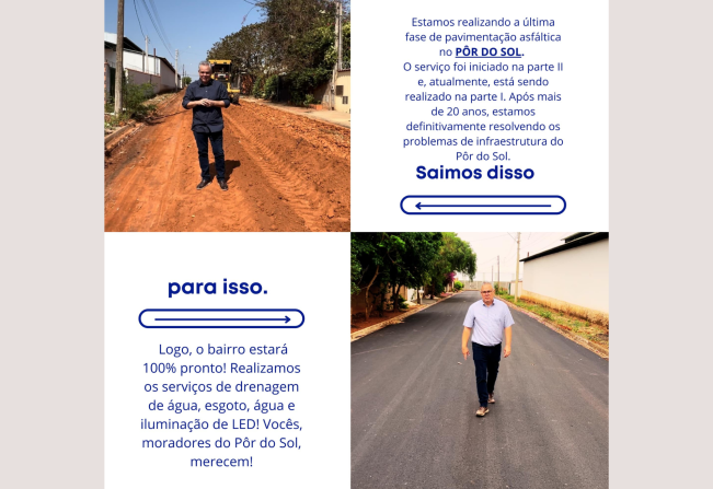 AS OBRAS NO PÔR DO SOL CONTINUAM A TODO VAPOR