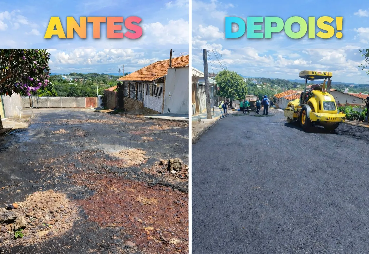  ANTES E DEPOIS DA OPERAÇÃO TAPA BURACOS DA RUA JOÃO MOREIRA SALES