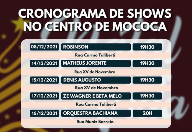 PREFEITURA REALIZARÁ SHOWS NO NATAL DA VIDA