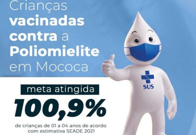 MOCOCA SUPERA META DO MINISTÉRIO DA SAÚDE E VACINA 100,9% DE CRIANÇAS CONTRA POLIOMIELITE