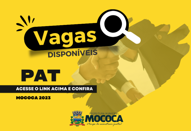 Confira as vagas disponíveis no PAT de Mococa em 20/12/2023