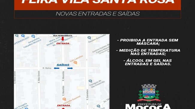 >> NOVAS ENTRADAS E SAÍDAS DA FEIRA VILA SANTA ROSA