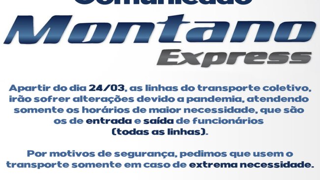 >> COMUNICADO MONTANO EXPRESS