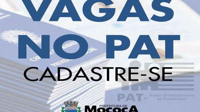 OPORTUNIDADE DE EMPREGO - Confira as vagas disponibilizadas pelo PAT