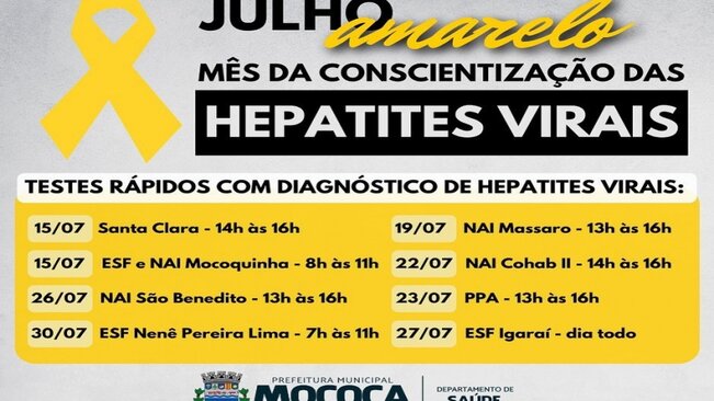 PREFEITURA MUNICIPAL DE MOCOCA PROMOVE AÇÃO PARA O JULHO AMARELO