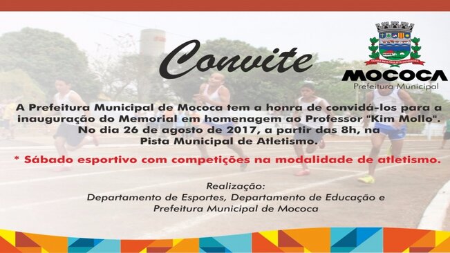 A Prefeitura Municipal de Mococa convida a todos para inauguração do Memorial em Homenagem ao Professor 