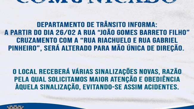 >> DEPARTAMENTO DE TRÂNSITO INFORMA: