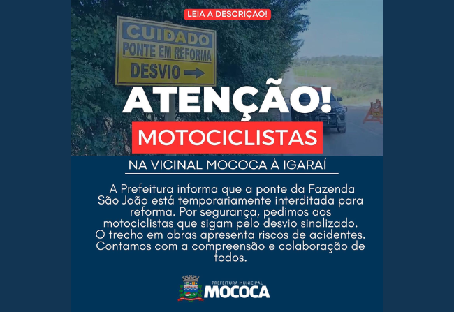ATENÇÃO, MOTOCICLISTAS!
