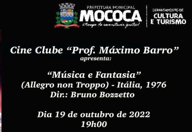 CINE CLUBE “PROF. MAXIMO BARRO” EXIBIRÁ O FILME: MUSICA E FANTASIA