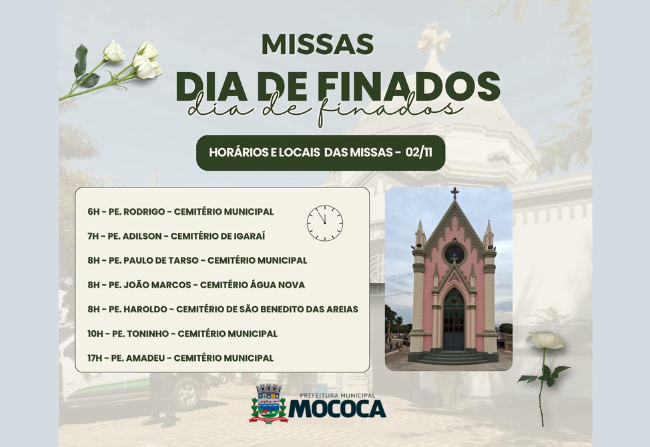  MISSAS DIAS DE FINADOS – 02 DE NOVEMBRO