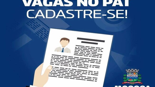 UTILIDADE PÚBLICA - Novas Vagas de Emprego disponibilizadas pelo PAT