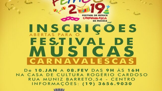 Inscrições abertas para o Festival de Músicas Carnavalescas (FEMUC/2019)