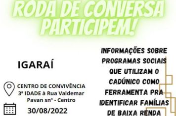RODA DE CONVERSA CADASTRO ÚNICO NO DISTRITO DE IGARAÍ 