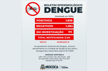 BOLETIM EPIDEMIOLÓGICO DA DENGUE