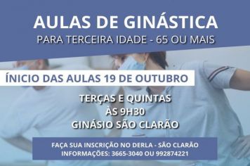 PREFEITURA DE MOCOCA ABRE INSCRIÇÕES PARA AULAS DE GINÁSTICA PARA TERCEIRA IDADE >>
