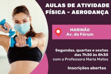 AULAS DE AERODANÇA GRATUITAS NO GINÁSIO MARINÃO