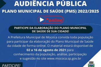 PARTICIPE DA ELABORAÇÃO DO PLANO MUNICIPAL DE SAÚDE DA SUA CIDADE!