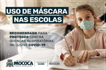 DEPARTAMENTO DE SAÚDE RECOMENDA O USO DE MÁSCARAS EM AMBIENTE ESCOLAR 
