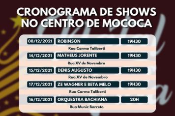PREFEITURA REALIZARÁ SHOWS NO NATAL DA VIDA