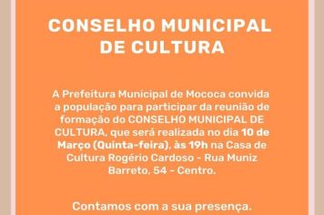 CONVITE – FORMAÇÃO DO CONSELHO MUNICIPAL DE CULTURA