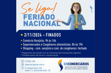 ATENÇÃO PARA OS HORÁRIOS NO DIA DE FINADOS 