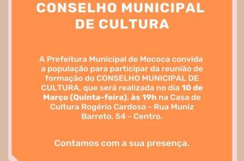 CONVITE – FORMAÇÃO DO CONSELHO MUNICIPAL DE CULTURA