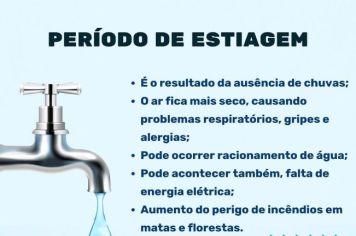 PREFEITURA ORIENTA QUANTO AO CONSUMO DE ÁGUA EM ÉPOCA DE ESTIAGEM