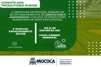 Segunda etapa do Cadastro Ambiental Rural em Mococa