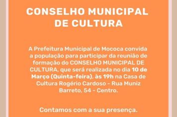CONVITE – FORMAÇÃO DO CONSELHO MUNICIPAL DE CULTURA