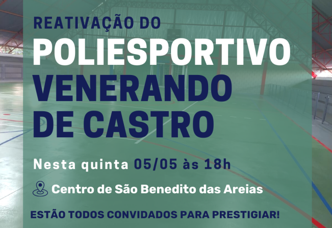 PREFEITURA REATIVA POLIESPORTIVO DE SÃO BENEDITO APÓS REFORMA DO PRÉDIO 