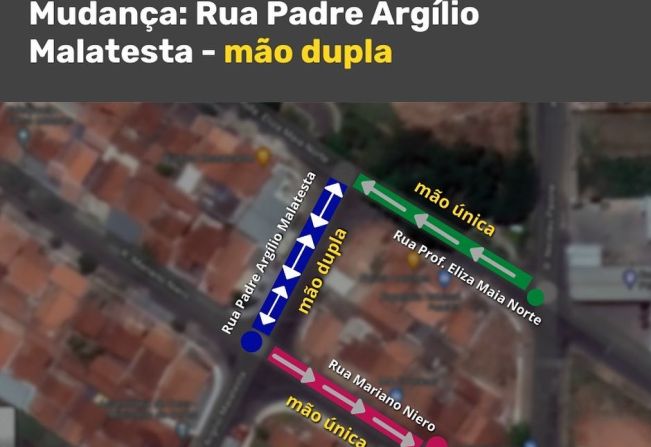 MUDANÇA DE DIREÇÃO DE RUA