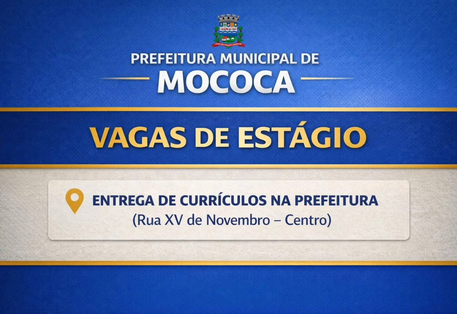 OPORTUNIDADE DE ESTÁGIO – PREFEITURA DE MOCOCA